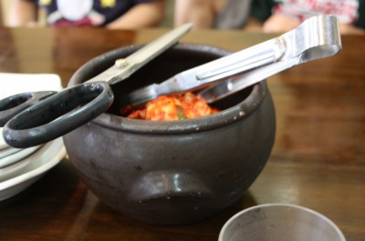 항아리에 들어있는 맛난 김치